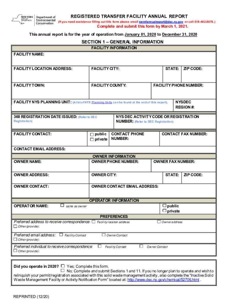 Facility Annual  Form