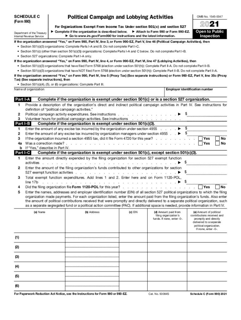 2021 Schedule C (990 form)