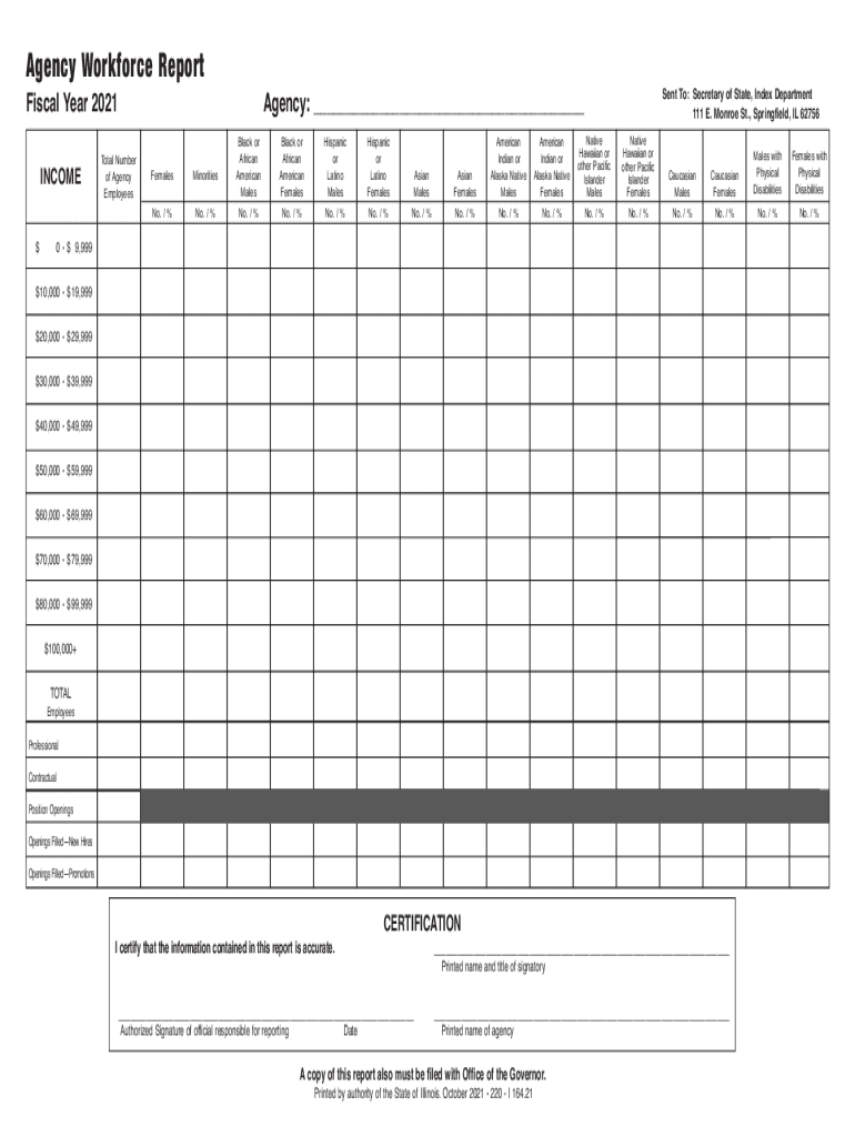  Illinois Agency Workforce Report Fiscal Year 2021-2024