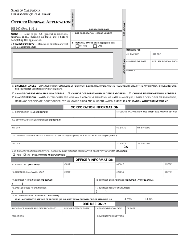 Get and Sign Form CA RE 207 Fill Online, Printable, Fillable 