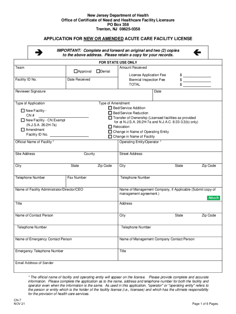  Www Uslegalforms Comform Library443530 Cn 7CN 7 Current NJDOH Dot Fill and Sign Printable Template 2021-2024
