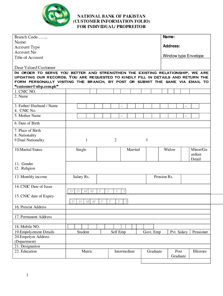 IPS Account Opening Form for Indivdual National Bank of