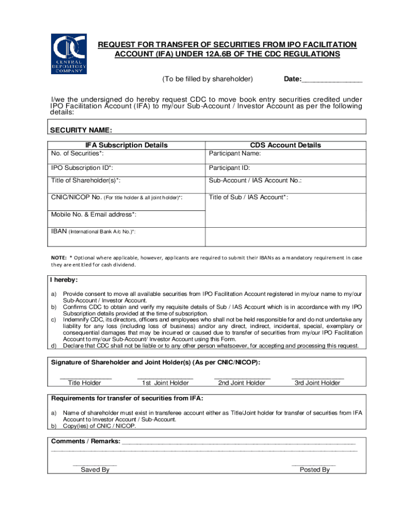 Cdc Transfer Form