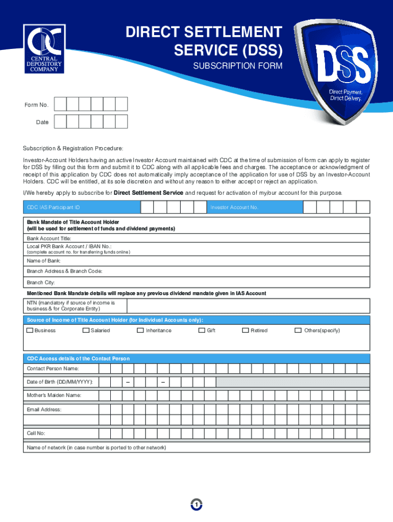 Fillable Online DSS Final Form Fax Email Print pdfFiller