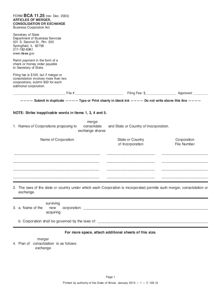 PDF FORM BCA 11 25 Rev Dec Illinois Secretary of State