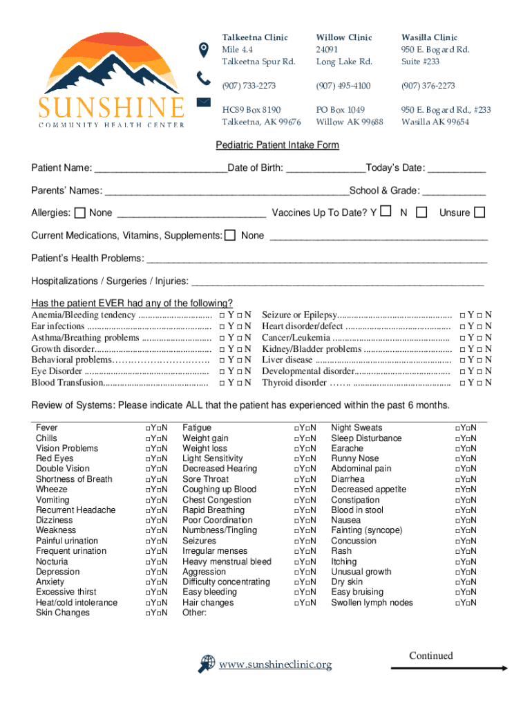 Upcoming EventsSunshine Community Health Center  Form