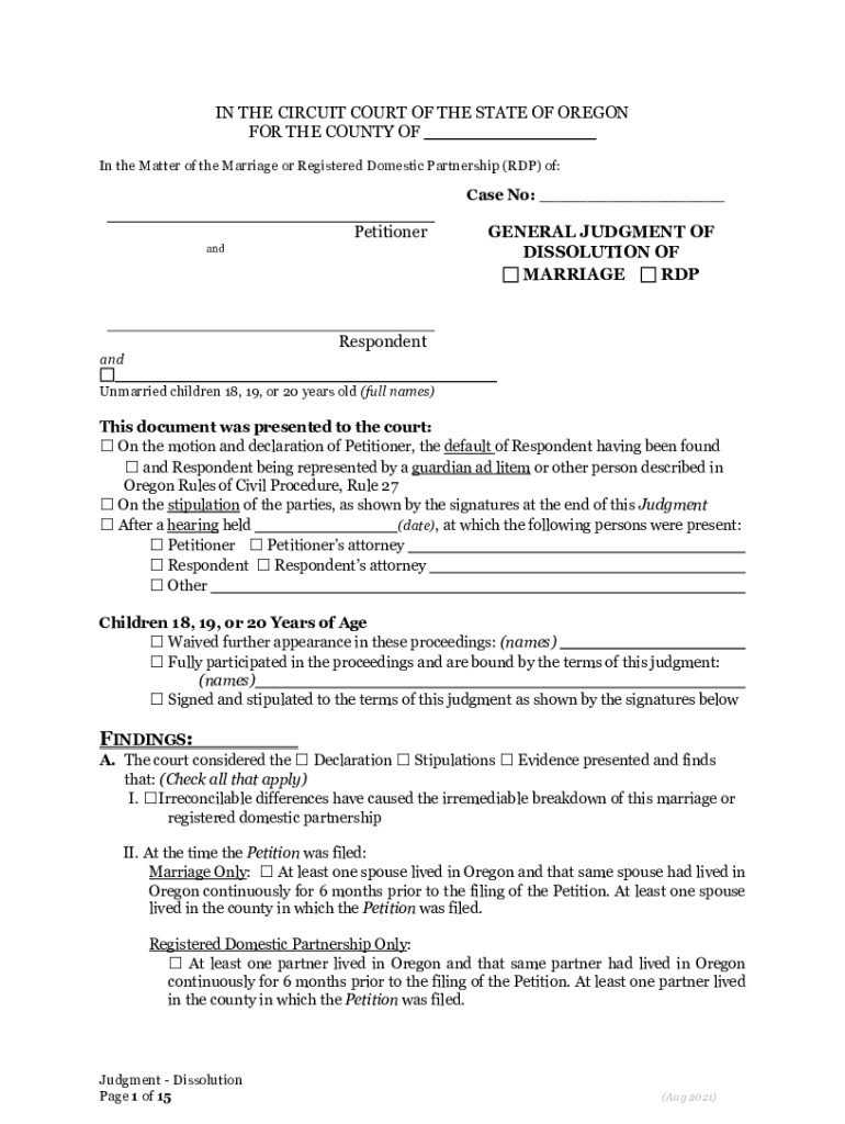State of Oregon Individuals Registered Domestic Partners  Form