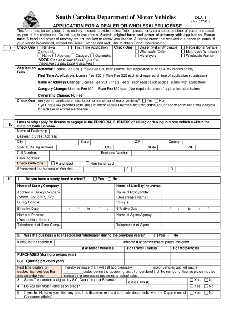  Sc Dmv Form Dla 12&amp;quot; Keyword Found Websites Listing 2021-2024