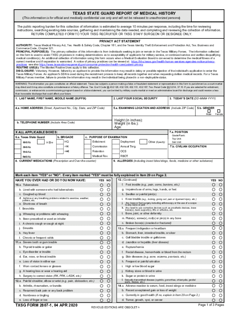 TX TXSG Form 2807 1