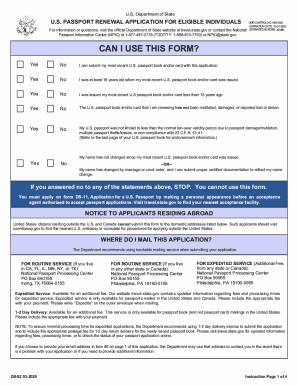 Passport Renewal Application Form 2020 - Fill Out and Sign Printable PDF  Template | signNow