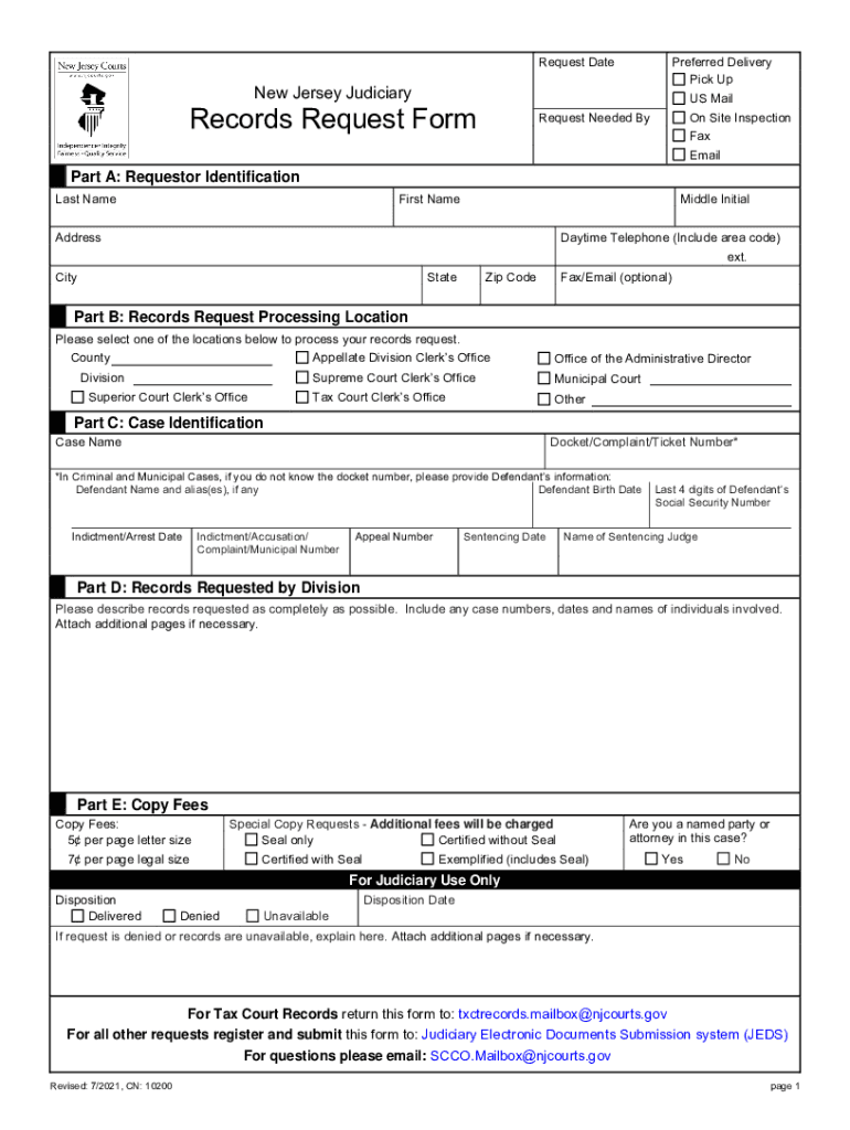 Records Request  Form