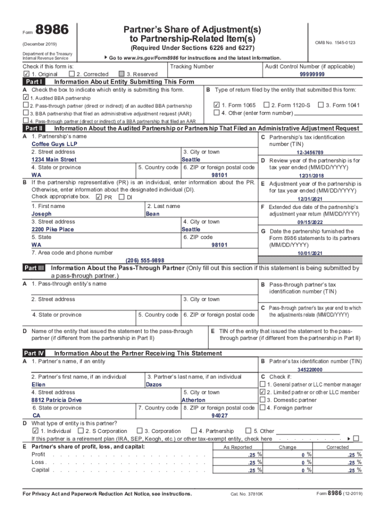 Form 8986 Fillable