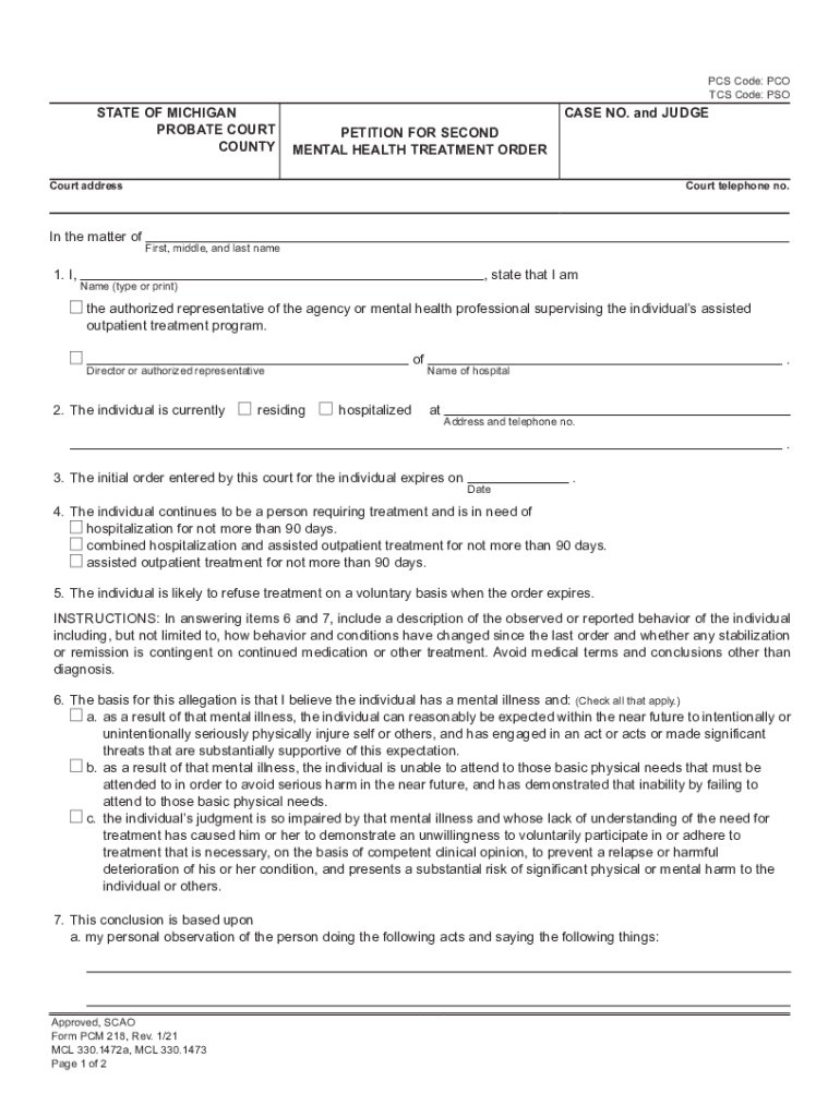  Fillable Online Courts Mi PCS CODE PCTPCO Courts Mi 2021-2024