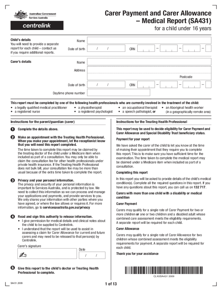  Carer Allowance Medical Report 2020-2024