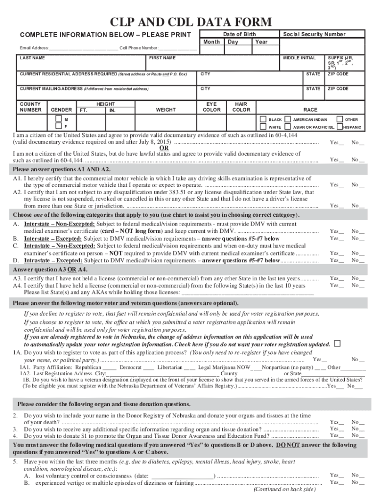 CLP CDL Data Form 4 Final DOC