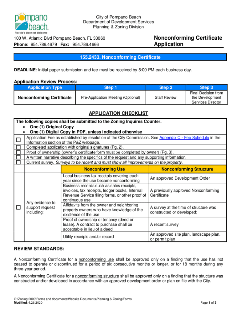 Fill IoRezoning Application Rezoning ReviewFillable Rezoning Application Rezoning Review City of Pompano  Form