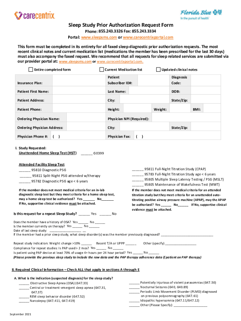 Cdn Cocodoc Comcocodoc Form PdfpdfSleep Study Prior Authorization Request Form