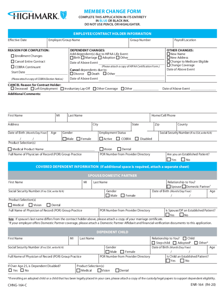 Member Change Form