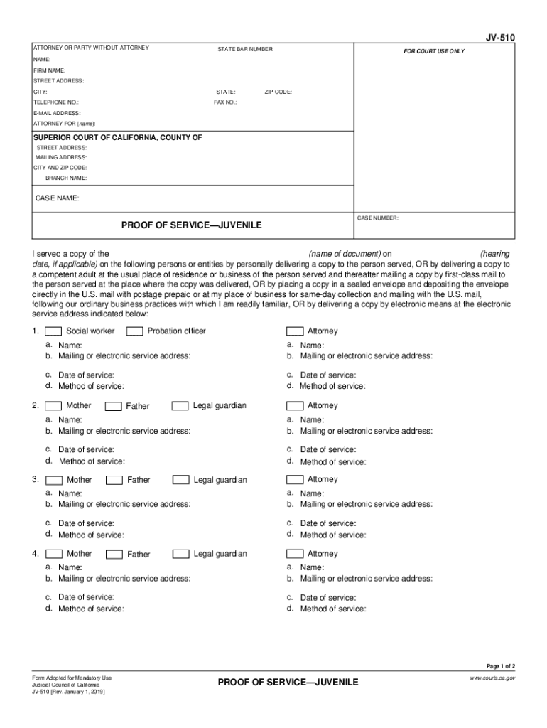 Form CA JV 710 Fill Online, Printable, Fillable