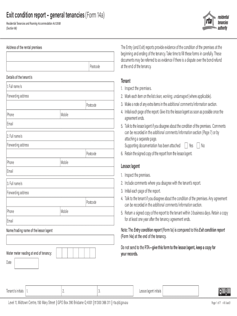 Reset Footprint Forfeit Condition Report General T  Form