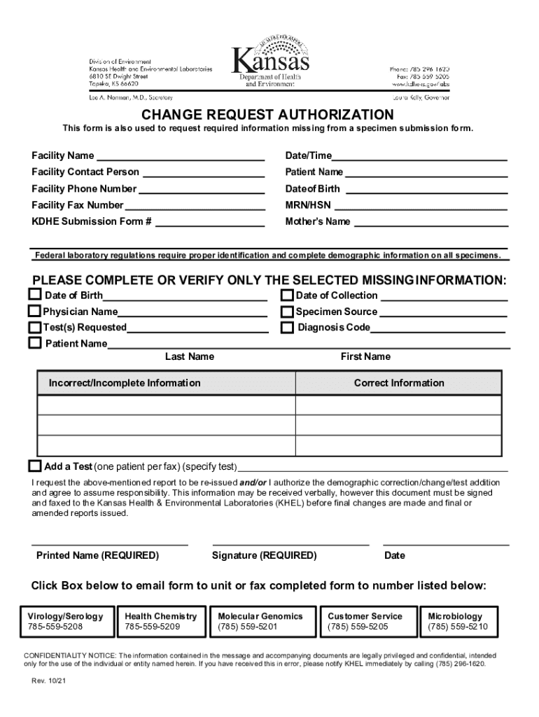  KS KDHE Change Request Authorization Fill and 2021-2024