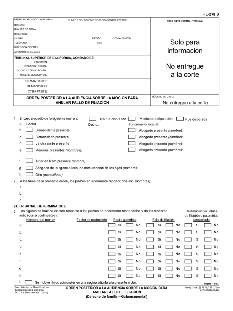  FL 688 S Short Form Order After Hearing Spanish 2020-2024