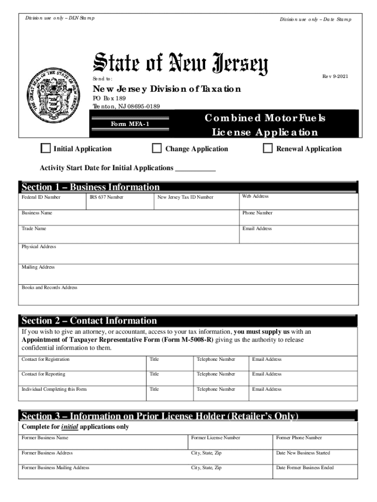  MFA 1 Motor Fuels Application 2021-2024