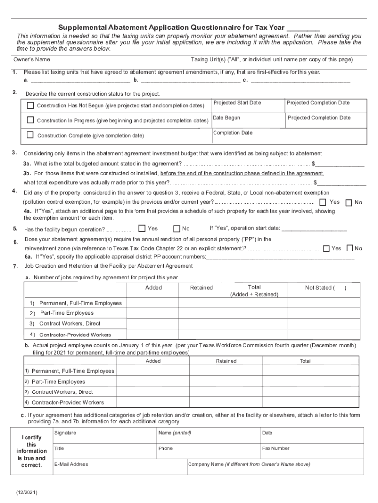 Fill Io11 28 Abatement Supp QuestionnaireFill Fillable 11 28 Abatement Supp Questionnaire PDF Form