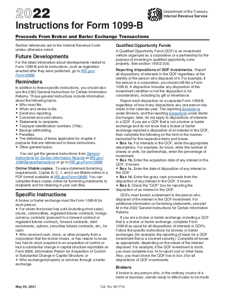  Instruction 1099 B Form 2022