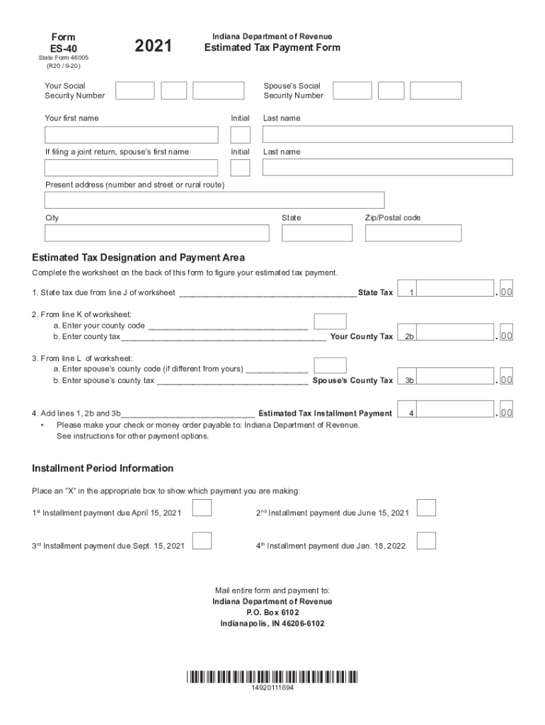 Www Taxformfinder Orgforms2019Form Indiana Department of Revenue Estimated Tax Payment