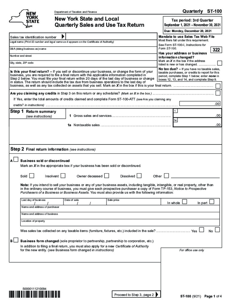 St 100 20212024 Form Fill Out and Sign Printable PDF Template