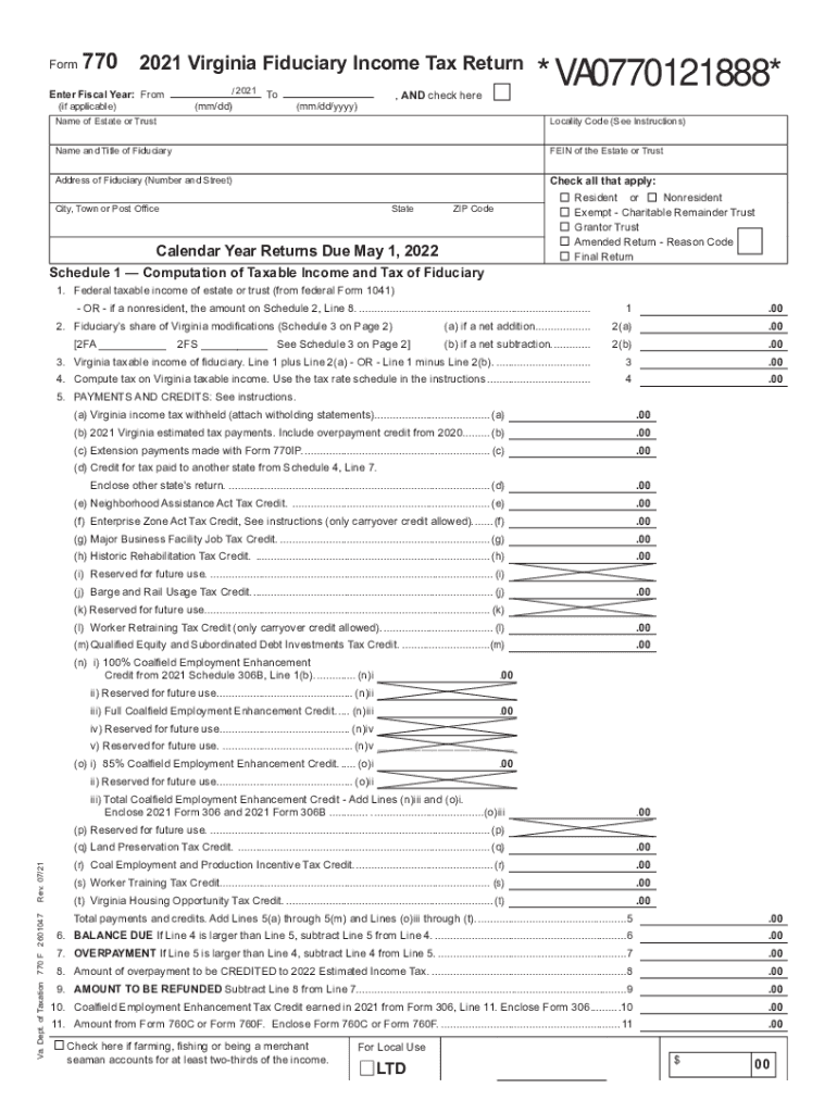  VA 770 Fill Out Tax Template OnlineUS Legal 2021