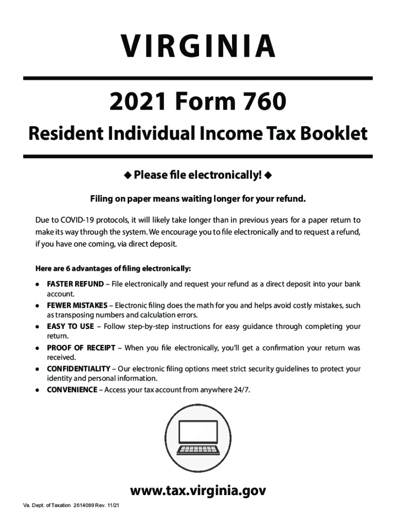  Form 760 Resident Individual Income Tax Booklet 2021