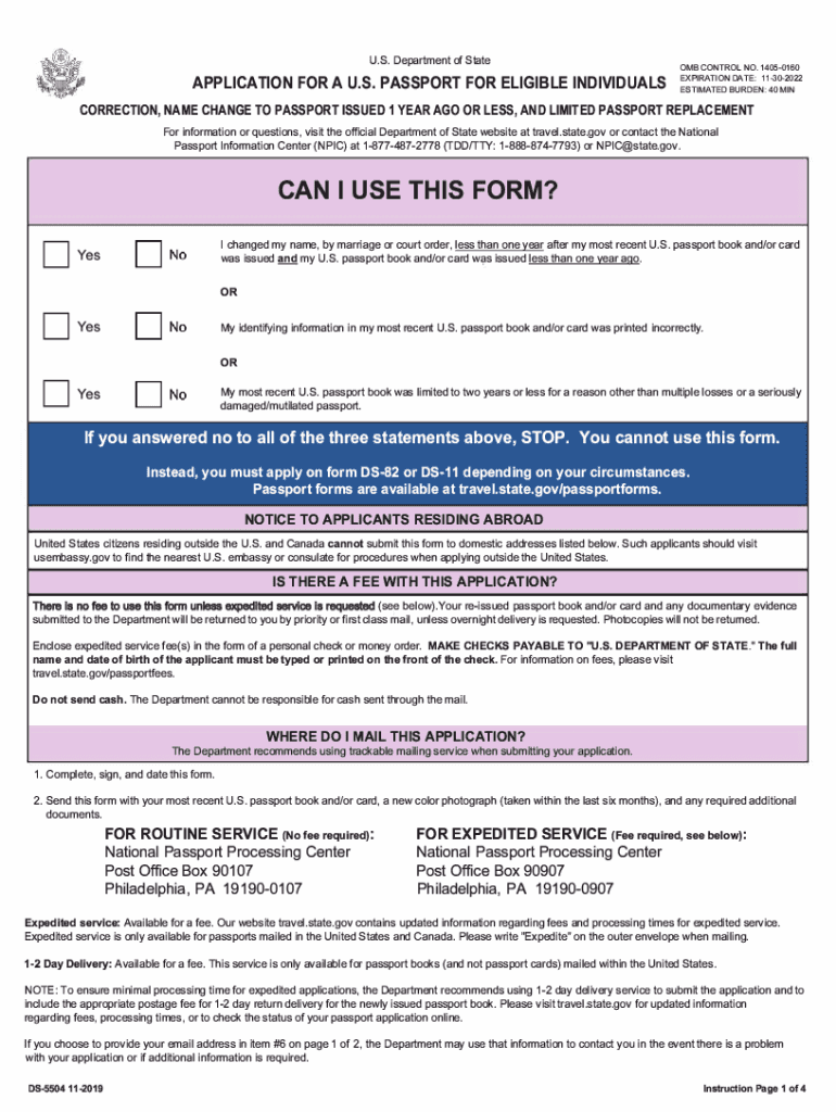  Change or Correct a Passport Travel Gov 2019