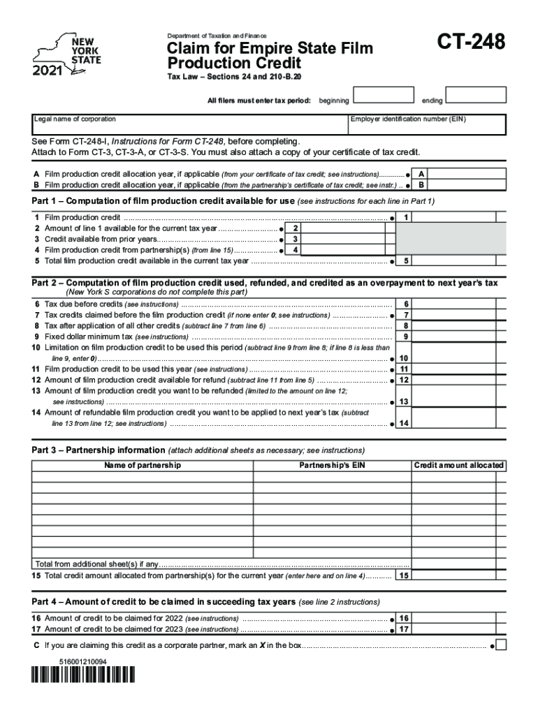  Www Tax Ny GovpdfcurrentformsForm CT 246 Claim for Empire State Commercial Production 2021