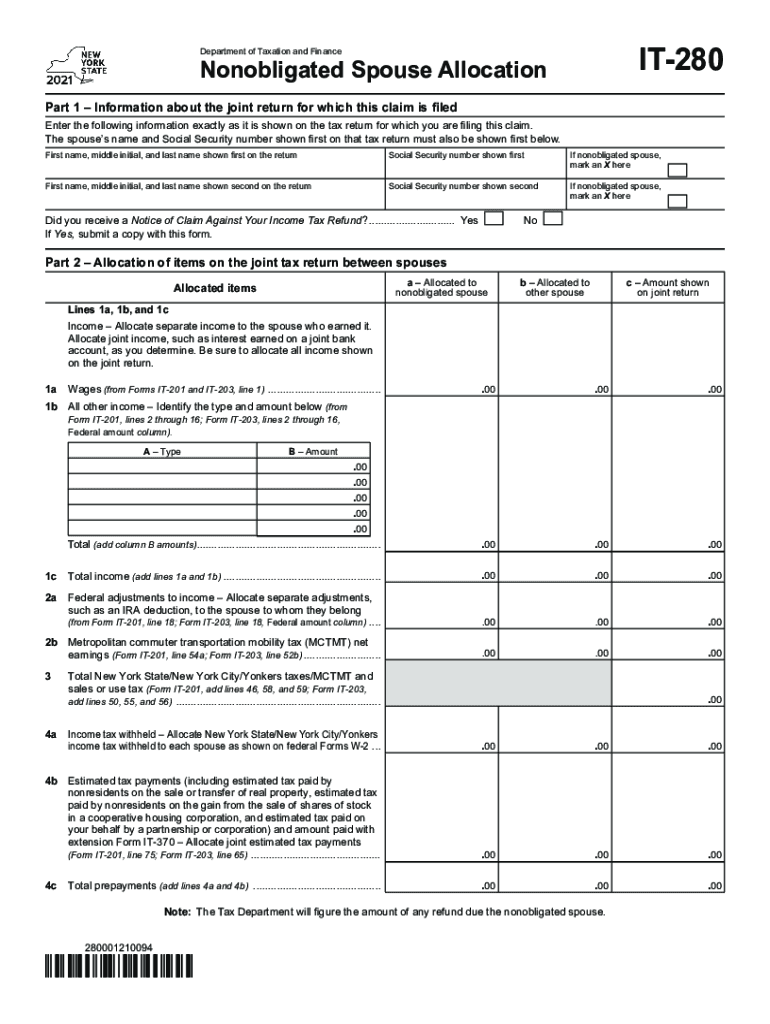  Fillable Online PDF Injured Spouse Claim and Allocation 2021