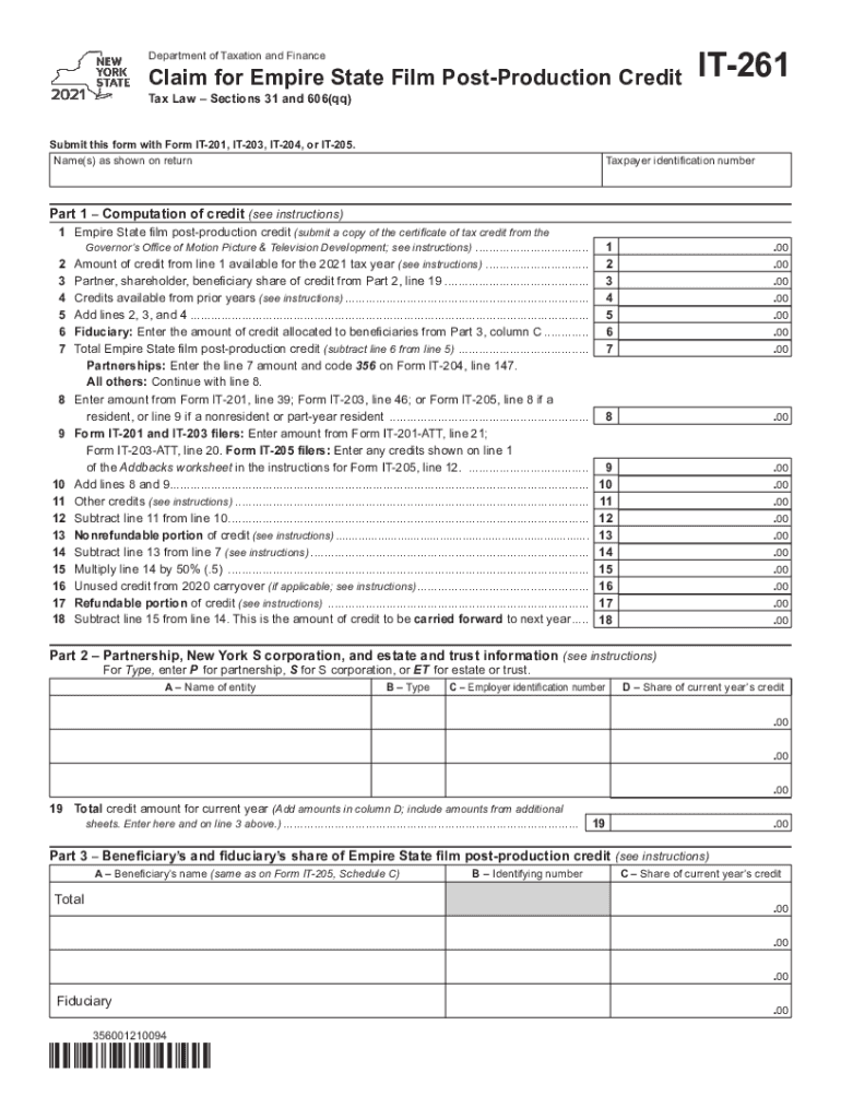 Www Taxformfinder OrgindexnewyorkNew York Form CT 261 Claim for Empire State Film Post
