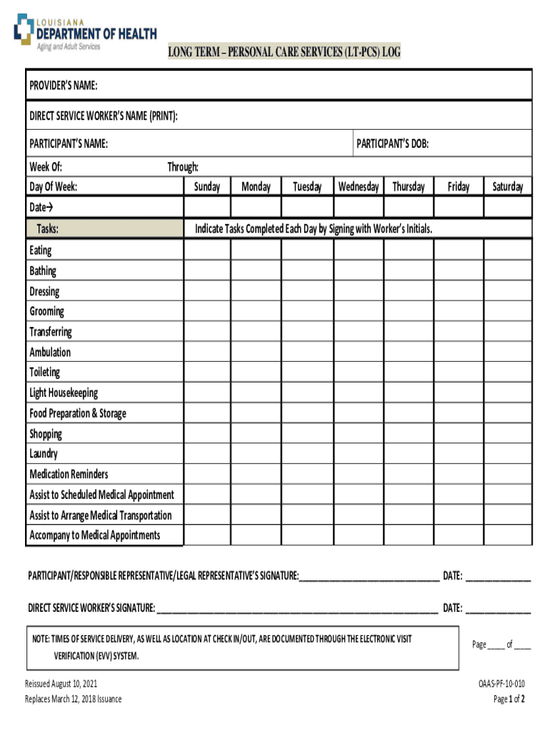  LOG of WEEKLY SERVICESSUPPORTS and DAILY PROGRESS NOTES 2021-2024