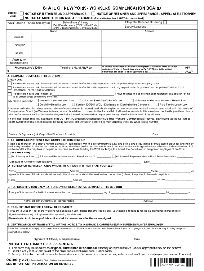  Form NY OC 400 Fill Online, Printable, Fillable 2021-2024