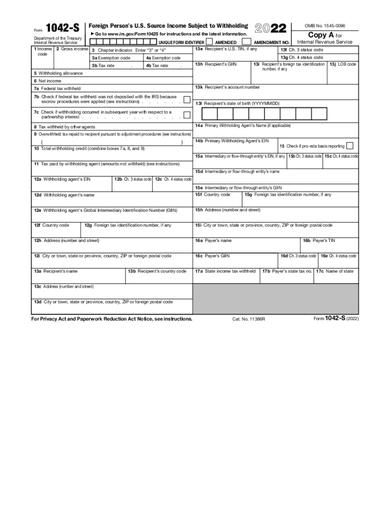  1042 S Form 2022