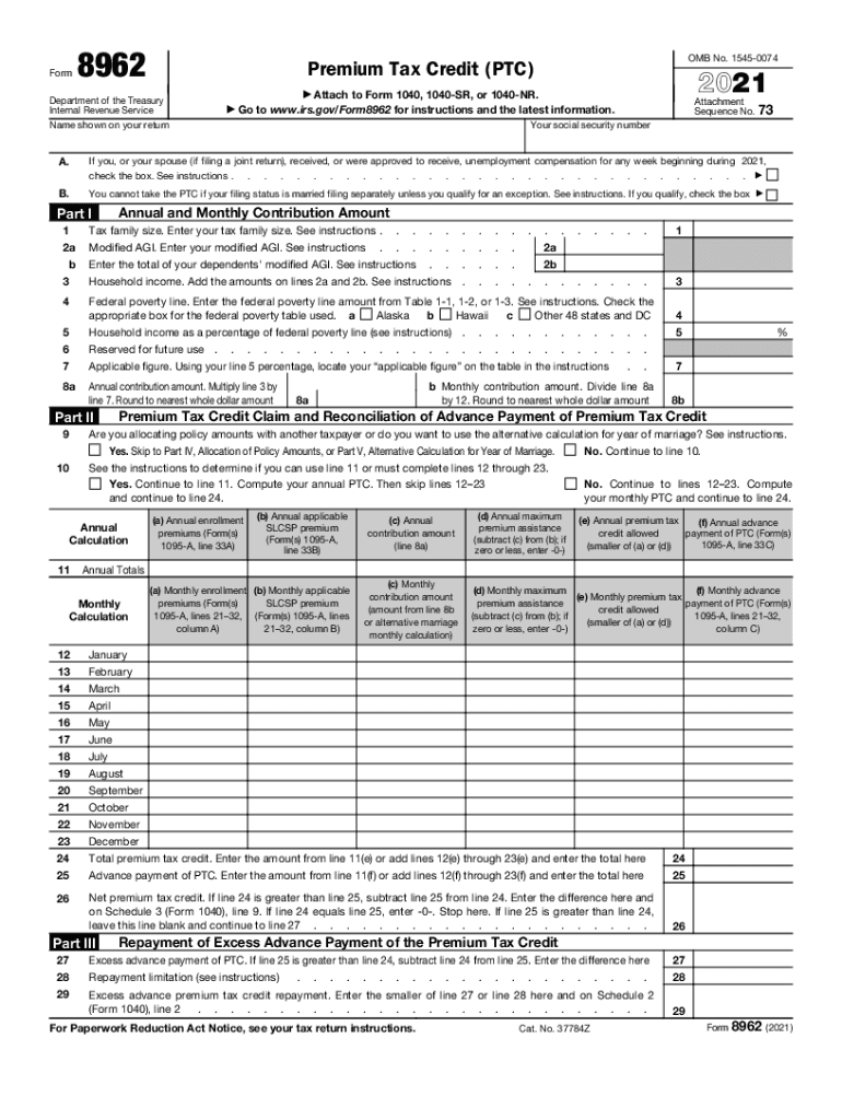  Get and Sign 8962 Form 2021