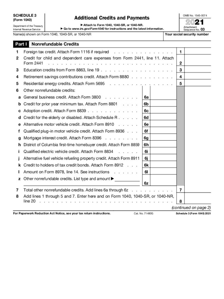  GONAZALES FORM 1040 SCHEDULE 3 PDF SCHEDULE 3 Department 2021