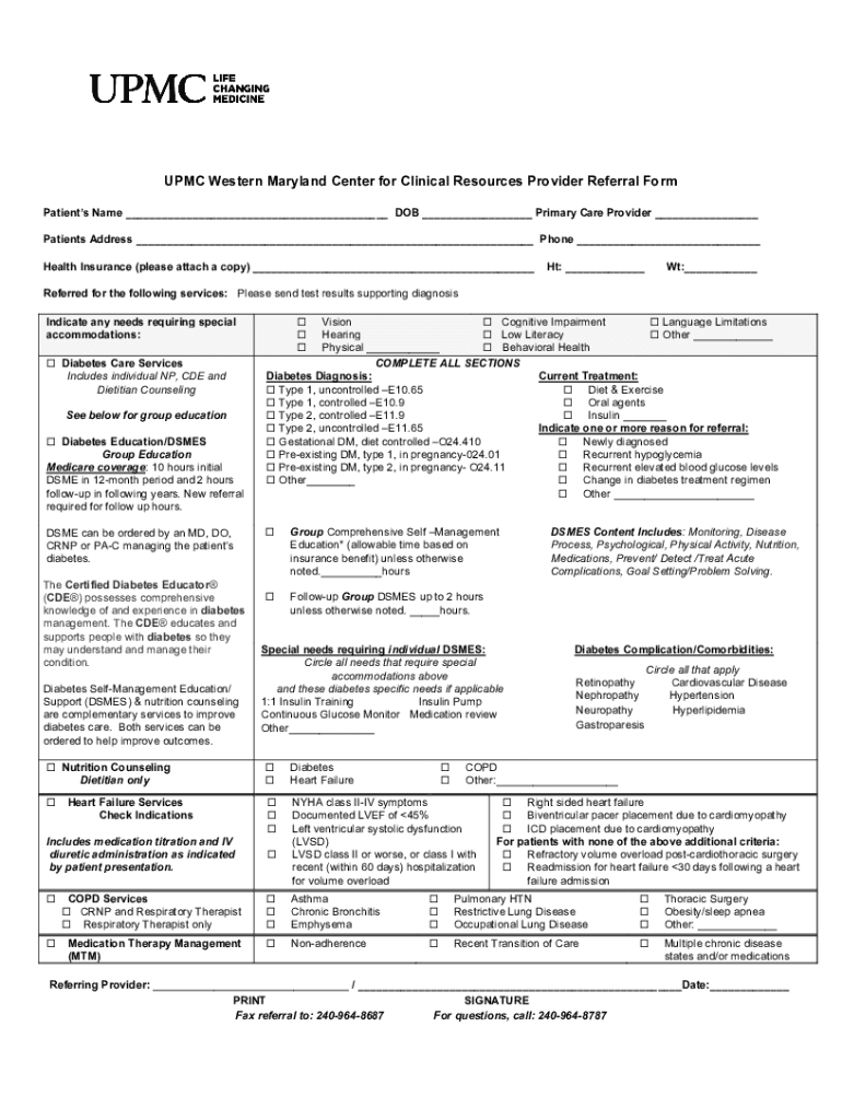 UPMC Western MarylandHome  Form