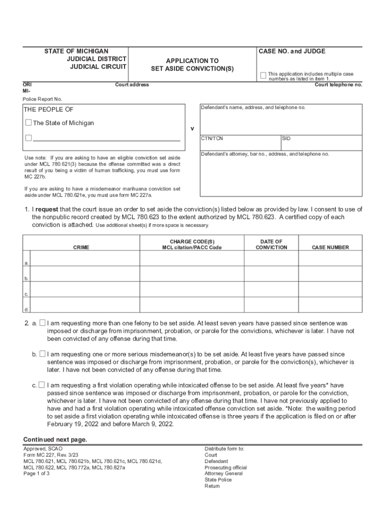 STATE of MICHIGAN JUDICIAL DISTRICT JUDICIAL CIRCU  Form