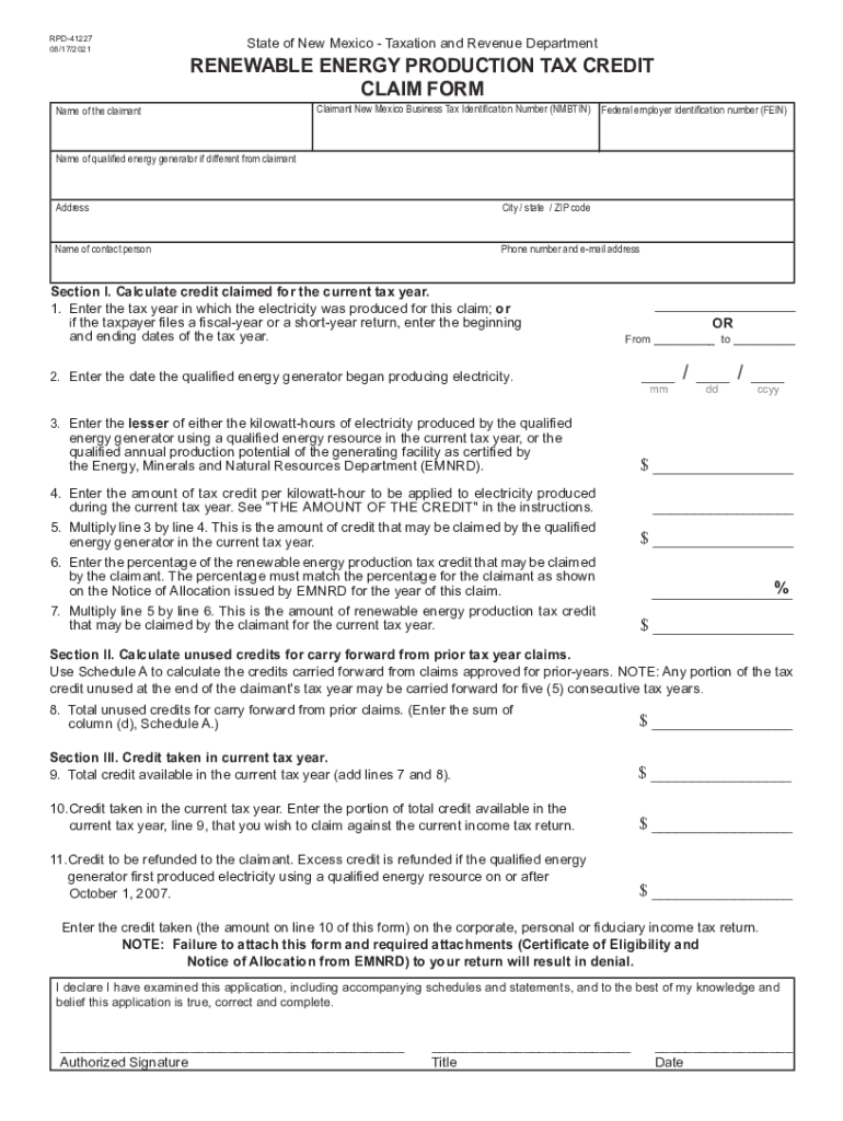 RPD 414 State of New Mexico Taxation and Revenue  Form