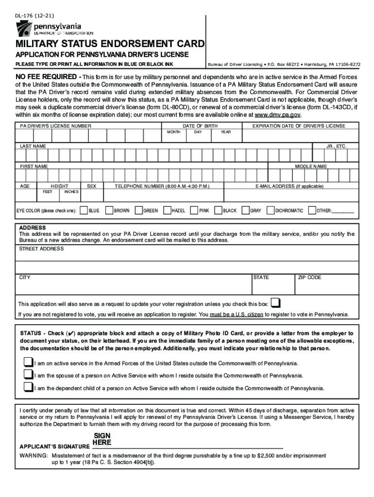  Endorsement Card 2021-2024