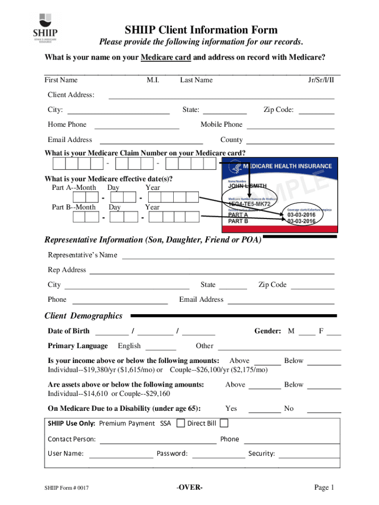 IOWA SHIIP Form
