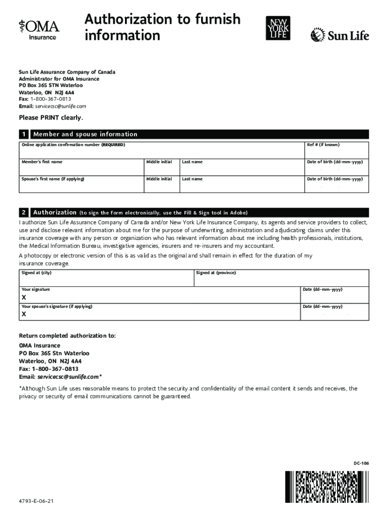  Sun Life Assurance Company of Canada Administrator for OMA 2021-2024