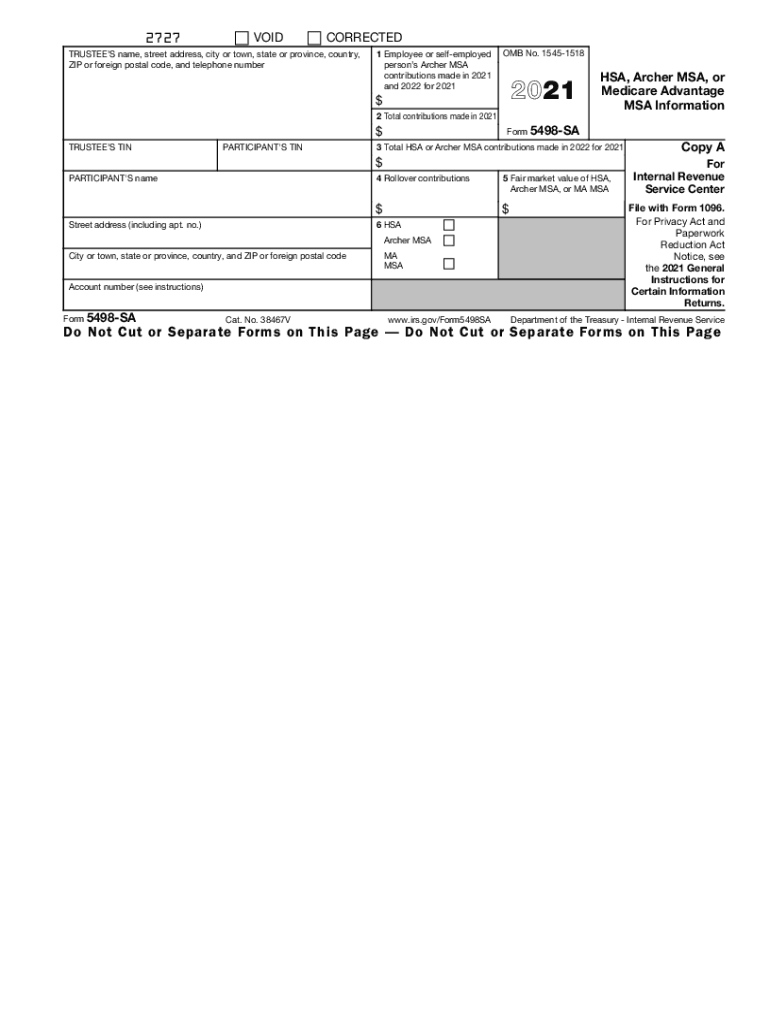  Www Irs Govpubirs Pdf2022 Form 5498 SA 2021