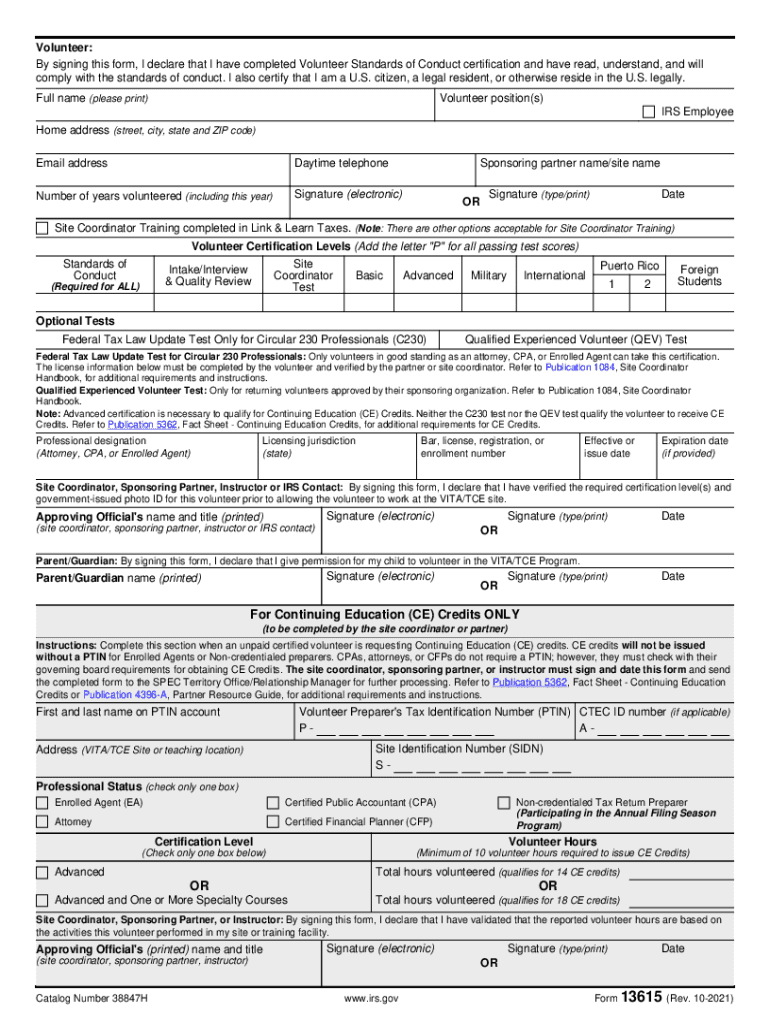  Form 13615 Rev 10 2021